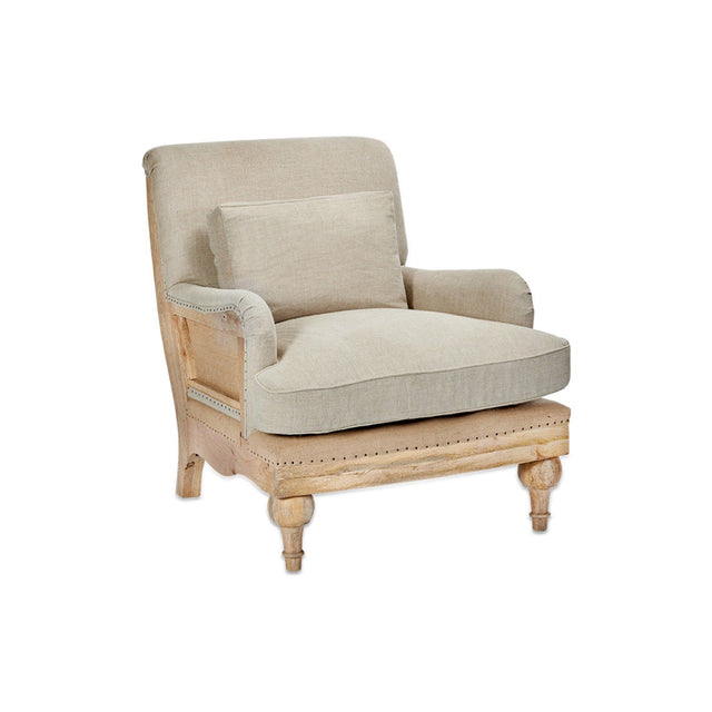 Abe Deconstructed Linen Armchair - Stone