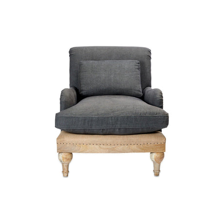 Abe Deconstructed Linen Armchair - Charcoal