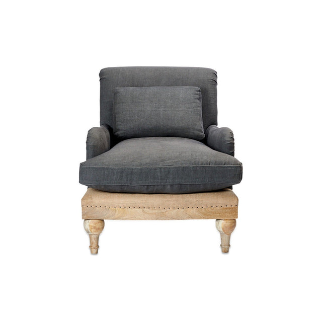 Abe Deconstructed Linen Armchair - Charcoal