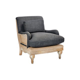 Abe Deconstructed Linen Armchair - Charcoal