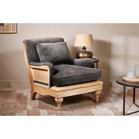 Abe Deconstructed Velvet Armchair - Moss