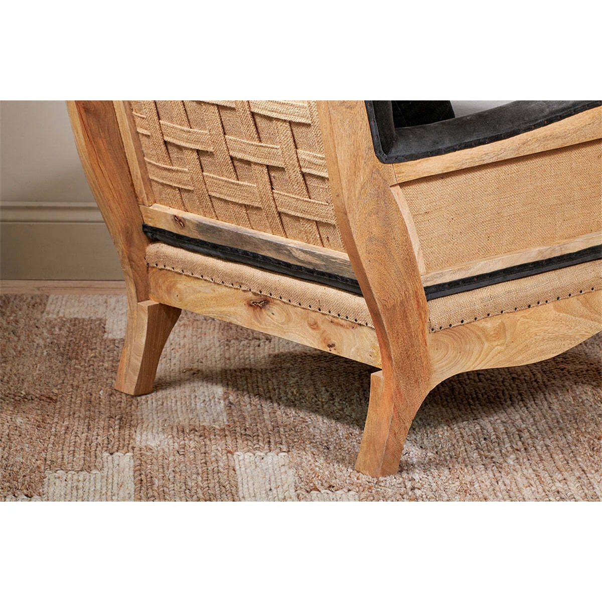 Abe Deconstructed Velvet Armchair - Moss