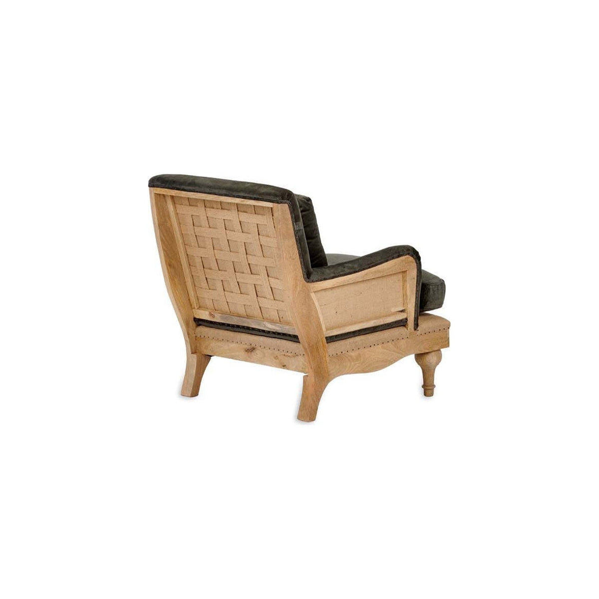 Abe Deconstructed Velvet Armchair - Moss