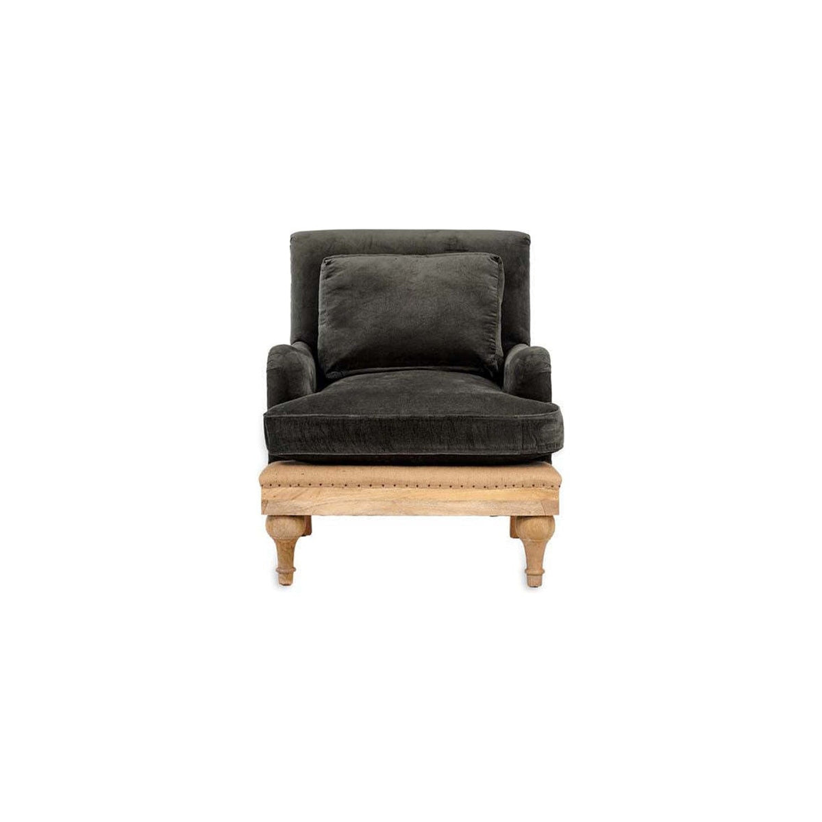 Abe Deconstructed Velvet Armchair - Moss