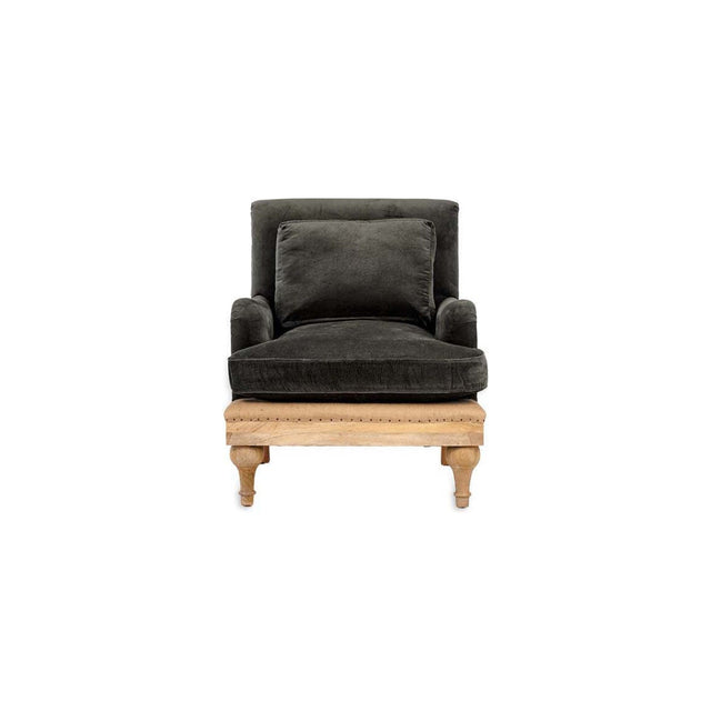 Abe Deconstructed Velvet Armchair - Moss