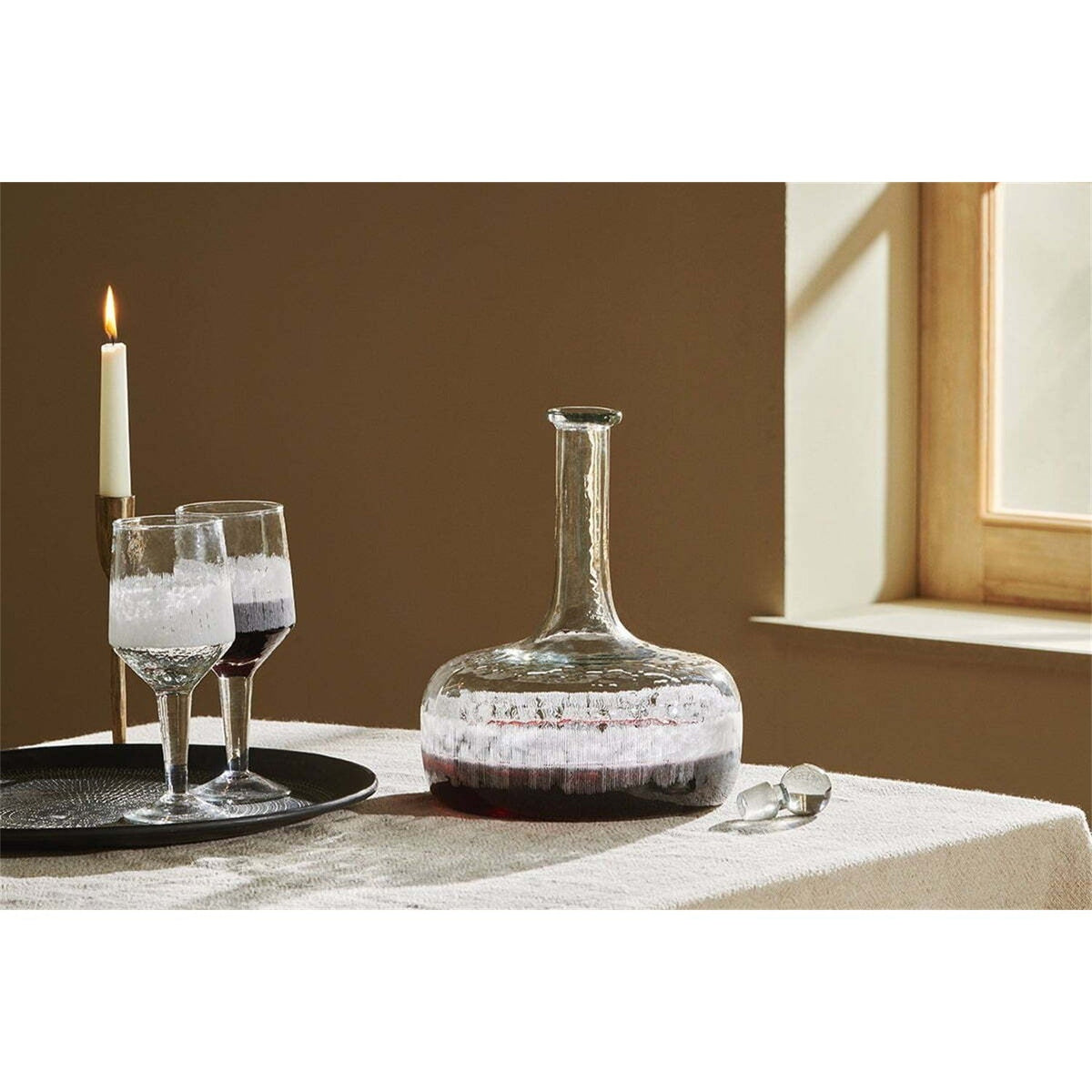 Anara Etched Recycled Glass Decanter - Clear