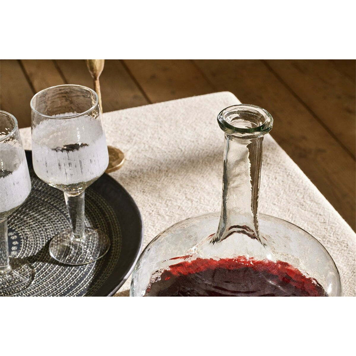 Anara Etched Recycled Glass Decanter - Clear