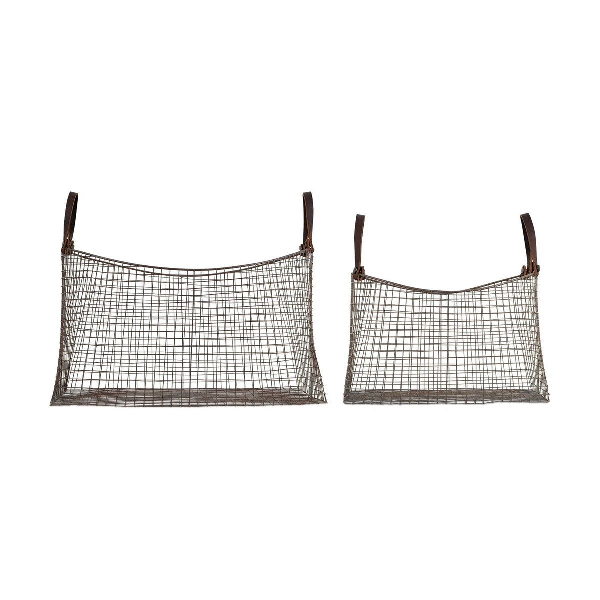 Adah Iron Mesh Storage Basket - Brown - Set of 2