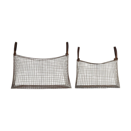 Adah Iron Mesh Storage Basket - Brown - Set of 2