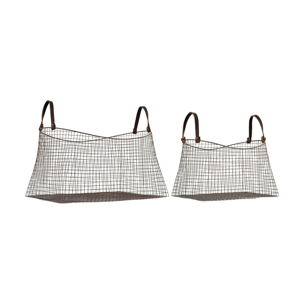 Adah Iron Mesh Storage Basket - Brown - Set of 2