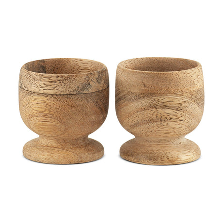 Awa Mango Wood Egg Cups - Natural - Set of 2