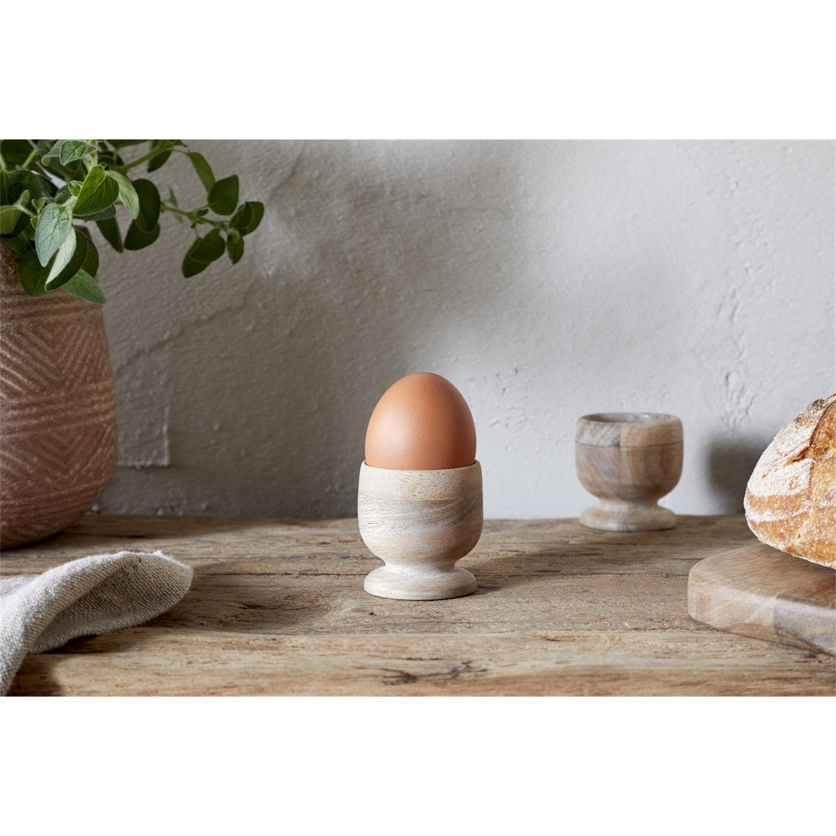 Awa Mango Wood Egg Cups - Natural - Set of 2