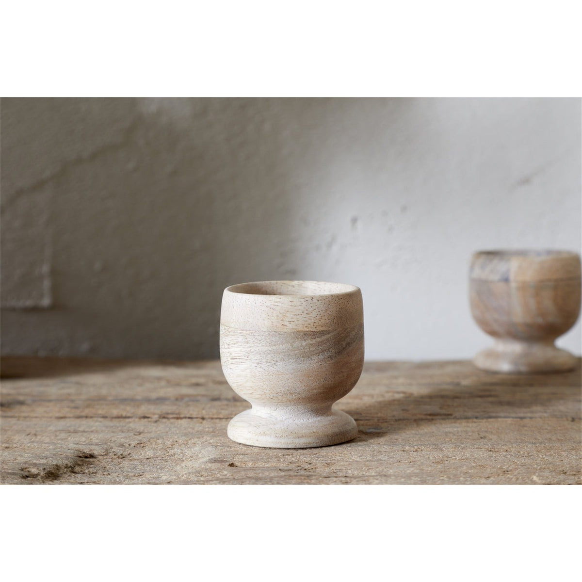 Awa Mango Wood Egg Cups - Natural - Set of 2