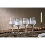 Anara Large Etched Wine Glasses - Clear - Set of 4