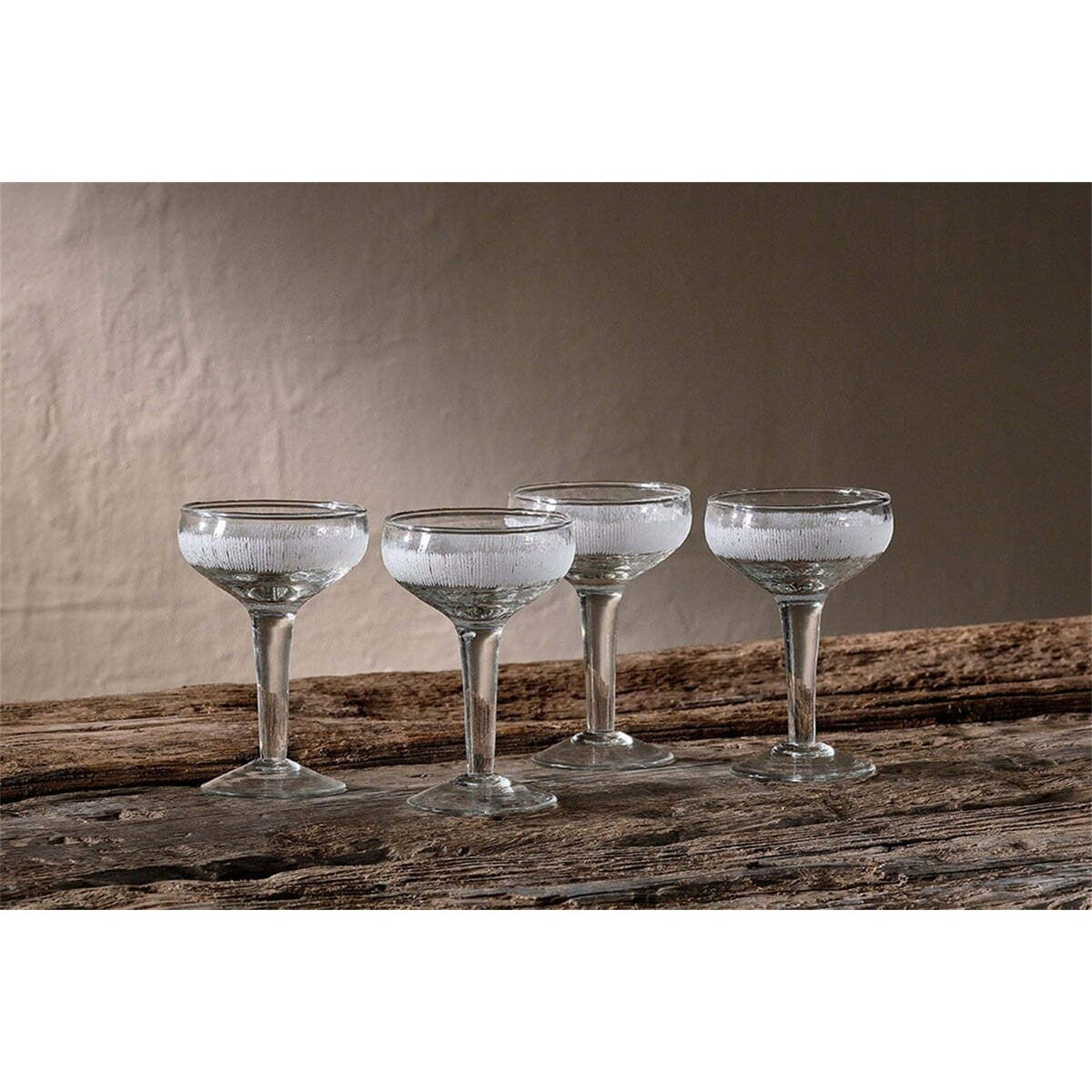 Anara Etched Champagne Glasses - Clear - Set of 4