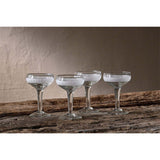 Anara Etched Champagne Glasses - Clear - Set of 4
