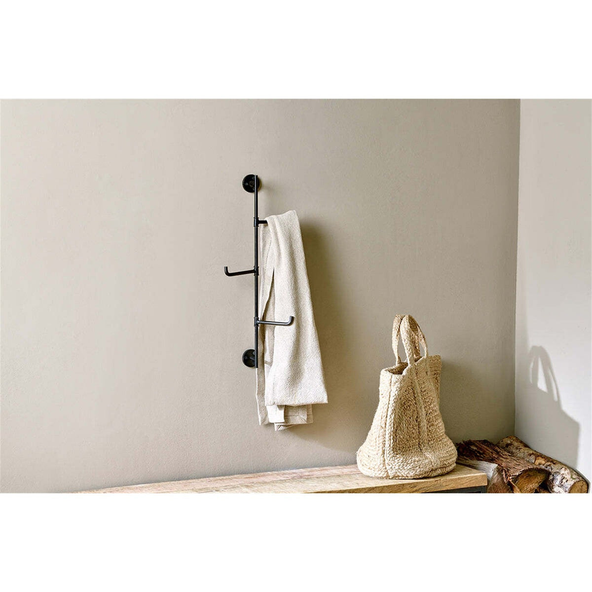Aniko 3 Hook Rotating Wall Hooks - Black