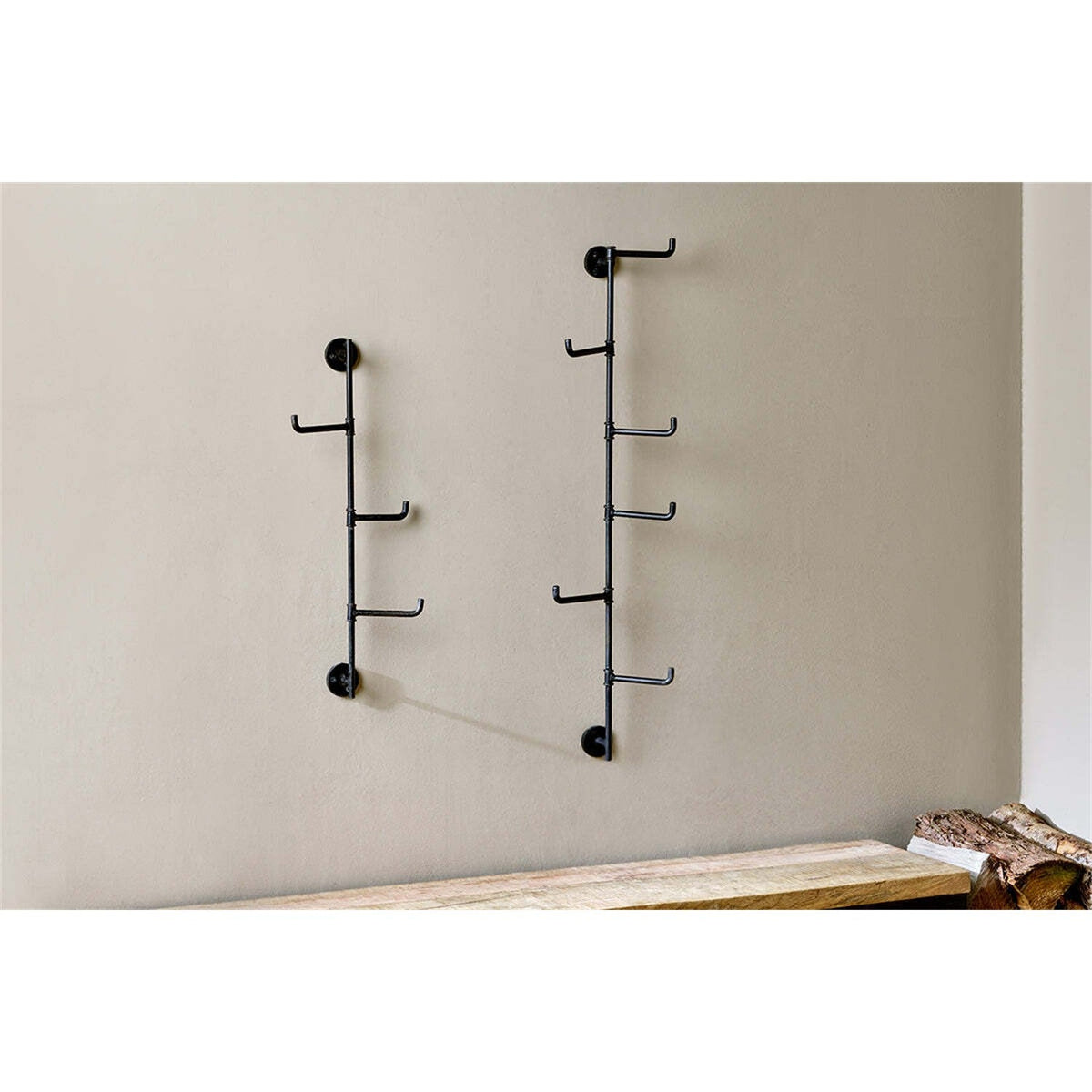 Aniko 3 Hook Rotating Wall Hooks - Black