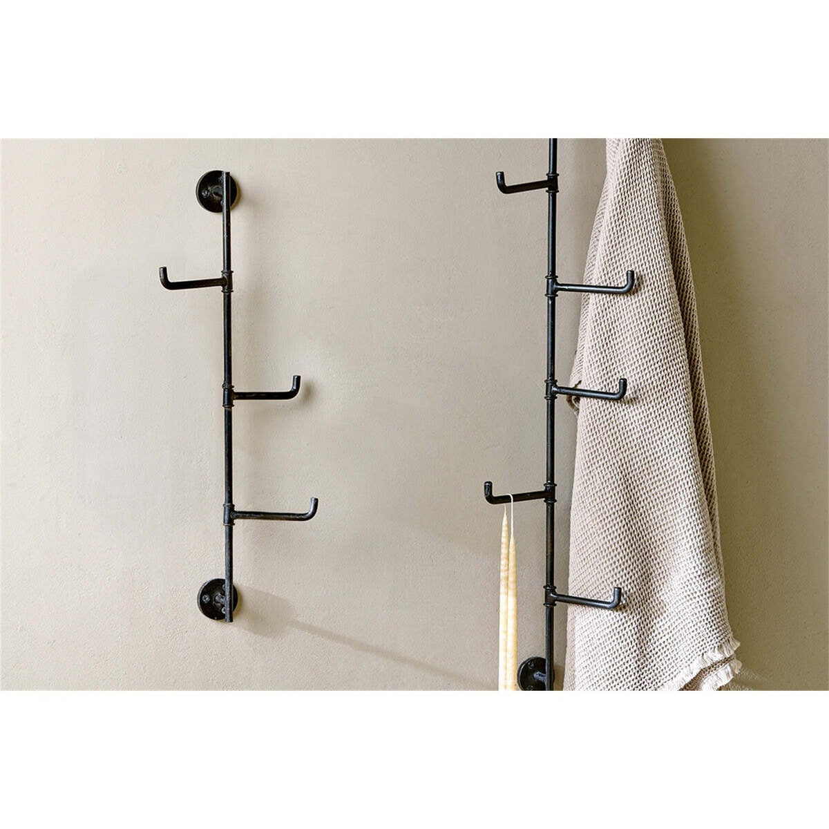 Aniko 6 Hook Iron Wall Hooks - Grey
