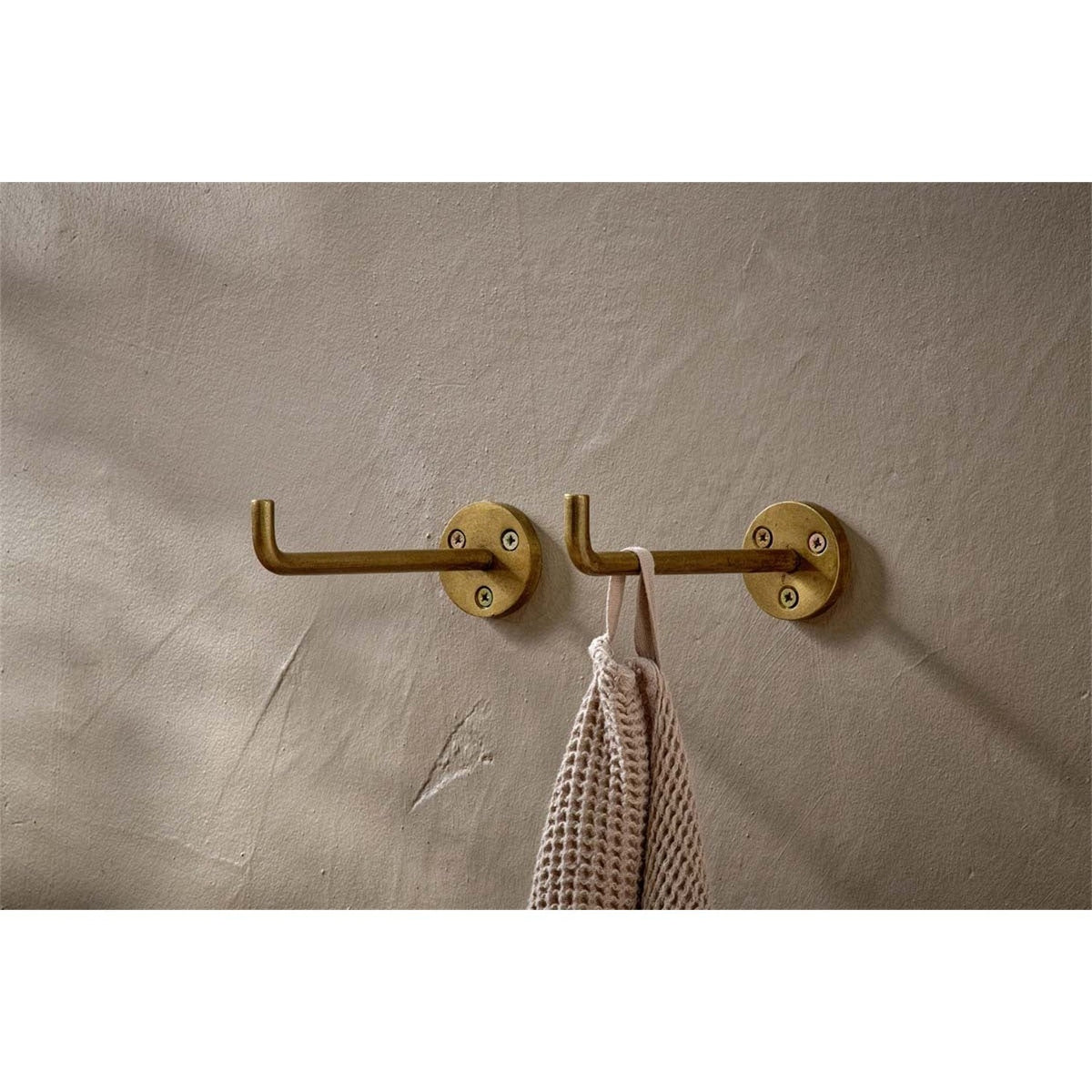 Aniko Iron Wall Hooks - Brass - Set of 2