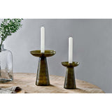 Avyn Small Recycled Glass Candle Holder - Forest Green