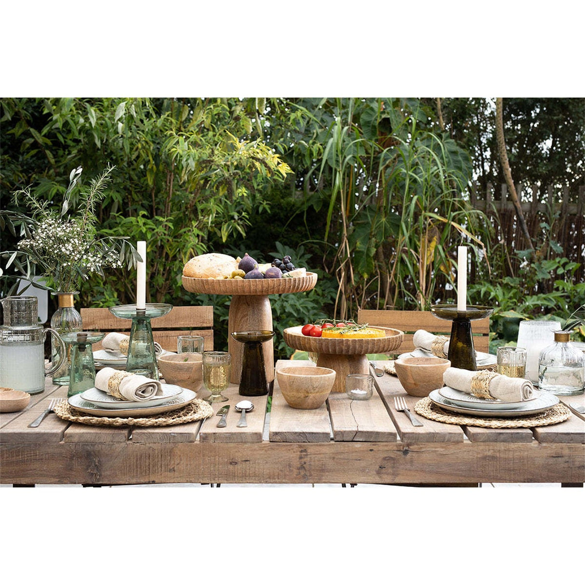 Avyn Small Recycled Glass Candle Holder - Forest Green