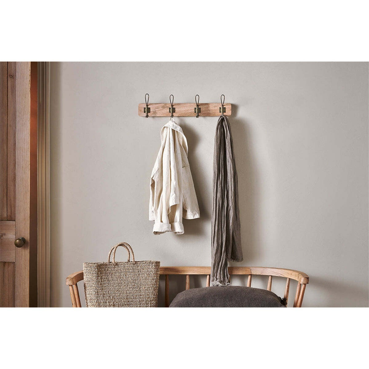 Ankita Small Wall Hooks - Natural & Antique Brass