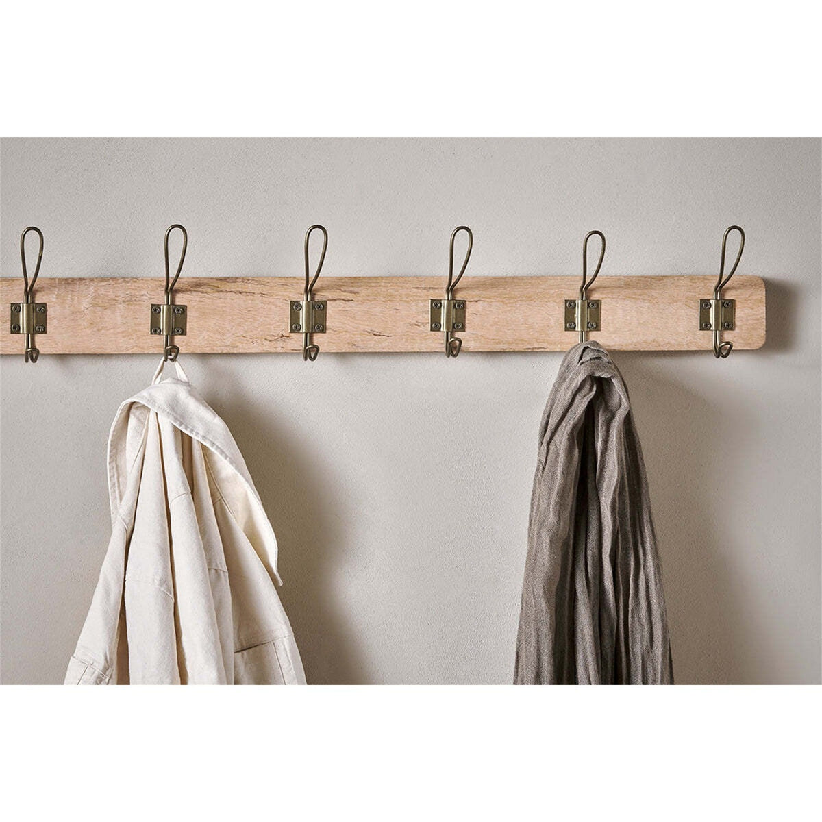 Ankita Large Wall Hooks - Natural & Antique Brass