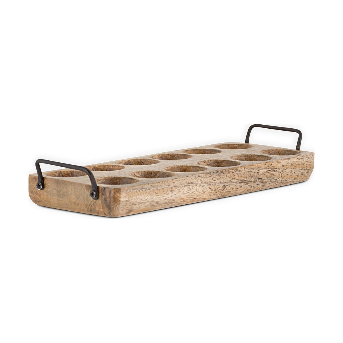 Anda Mango Wood Egg Holder - Natural