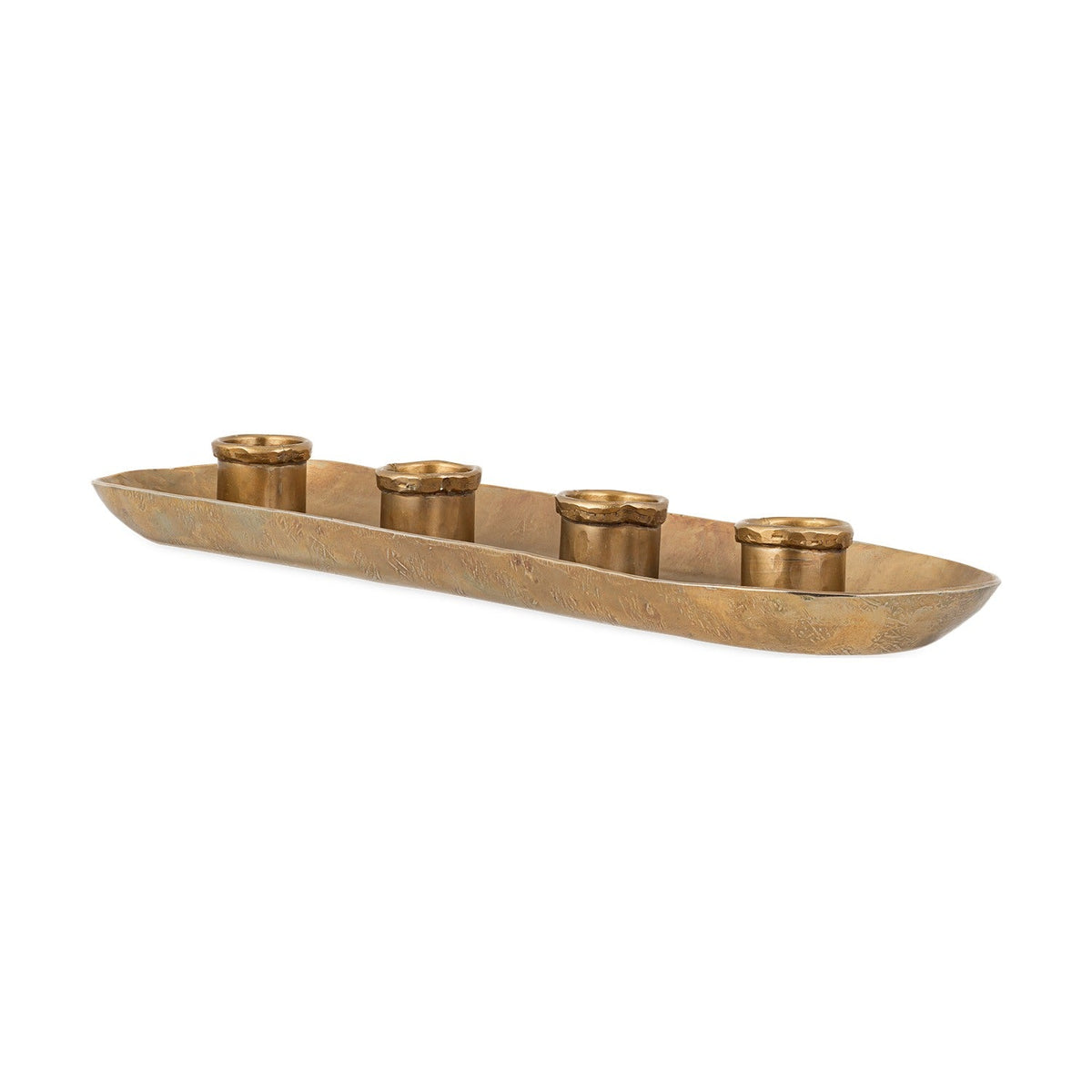 Amita Long Candle Holder - Antique Brass