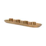 Amita Long Candle Holder - Antique Brass