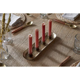 Amita Long Candle Holder - Antique Brass