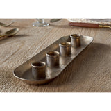 Amita Long Candle Holder - Antique Brass