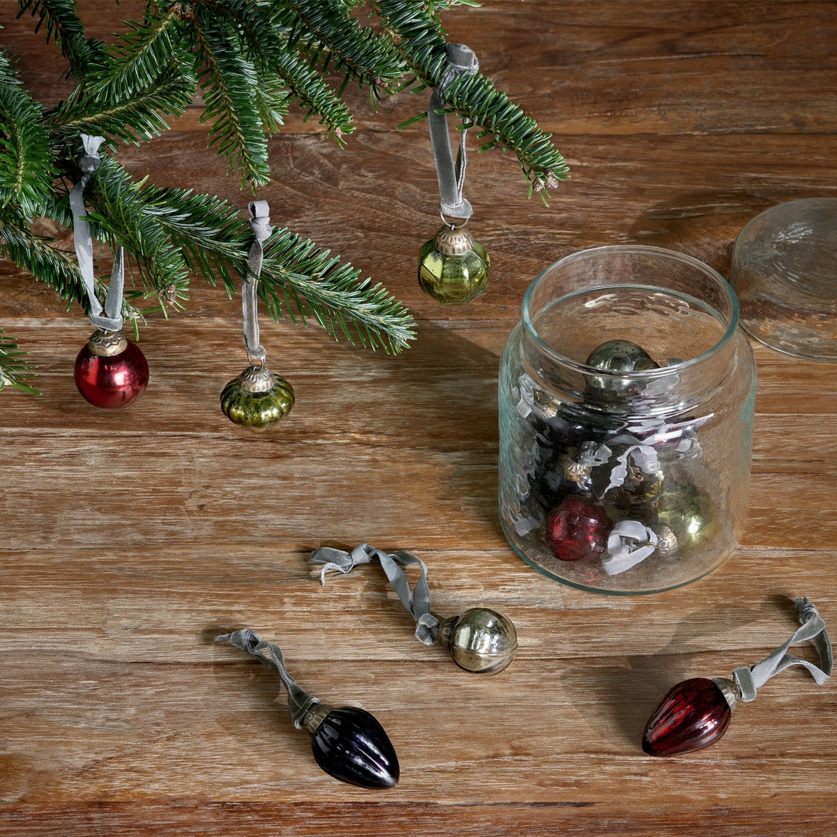 Adisa Glass Baubles in a Jar - Mixed - Set of 16