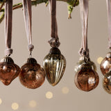 Adisa Glass Baubles in a Jar - Gold & Rust - Set of 16