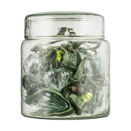 Adisa Glass Baubles in a Jar - Green & Clear - Set of 16
