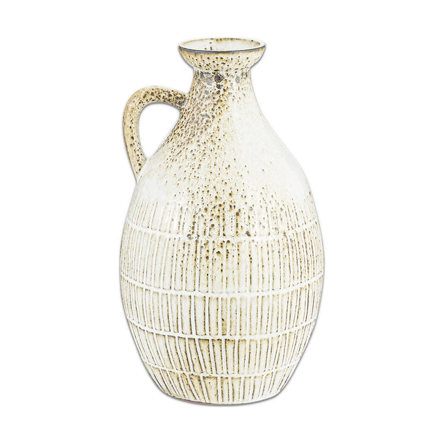 Anjuna Large Reactive Glaze Decorative Jug - White