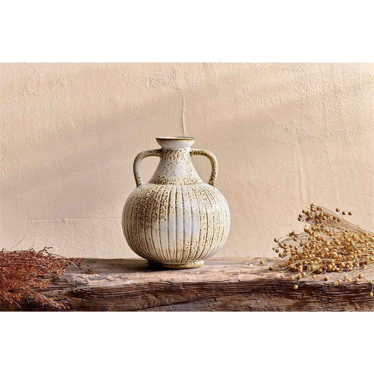 Anjuna Small Reactive Glaze Decorative Jug - White