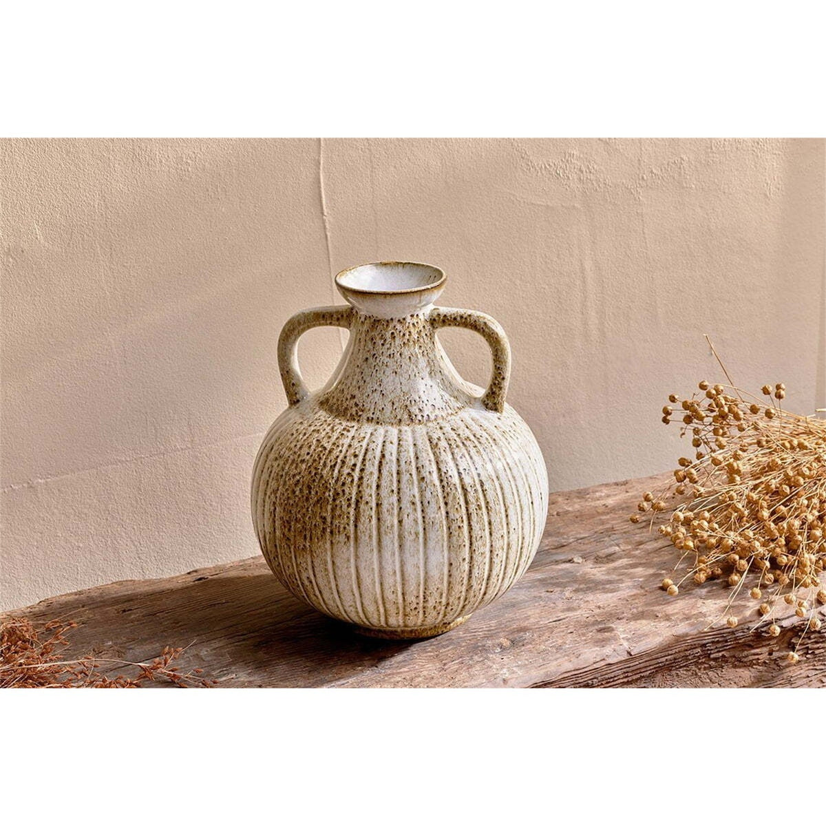 Anjuna Small Reactive Glaze Decorative Jug - White