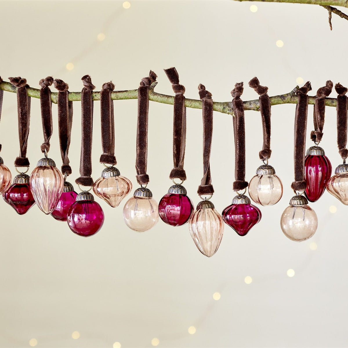 Adisa Glass Baubles in a Jar - Ruby & Copper - Set of 16