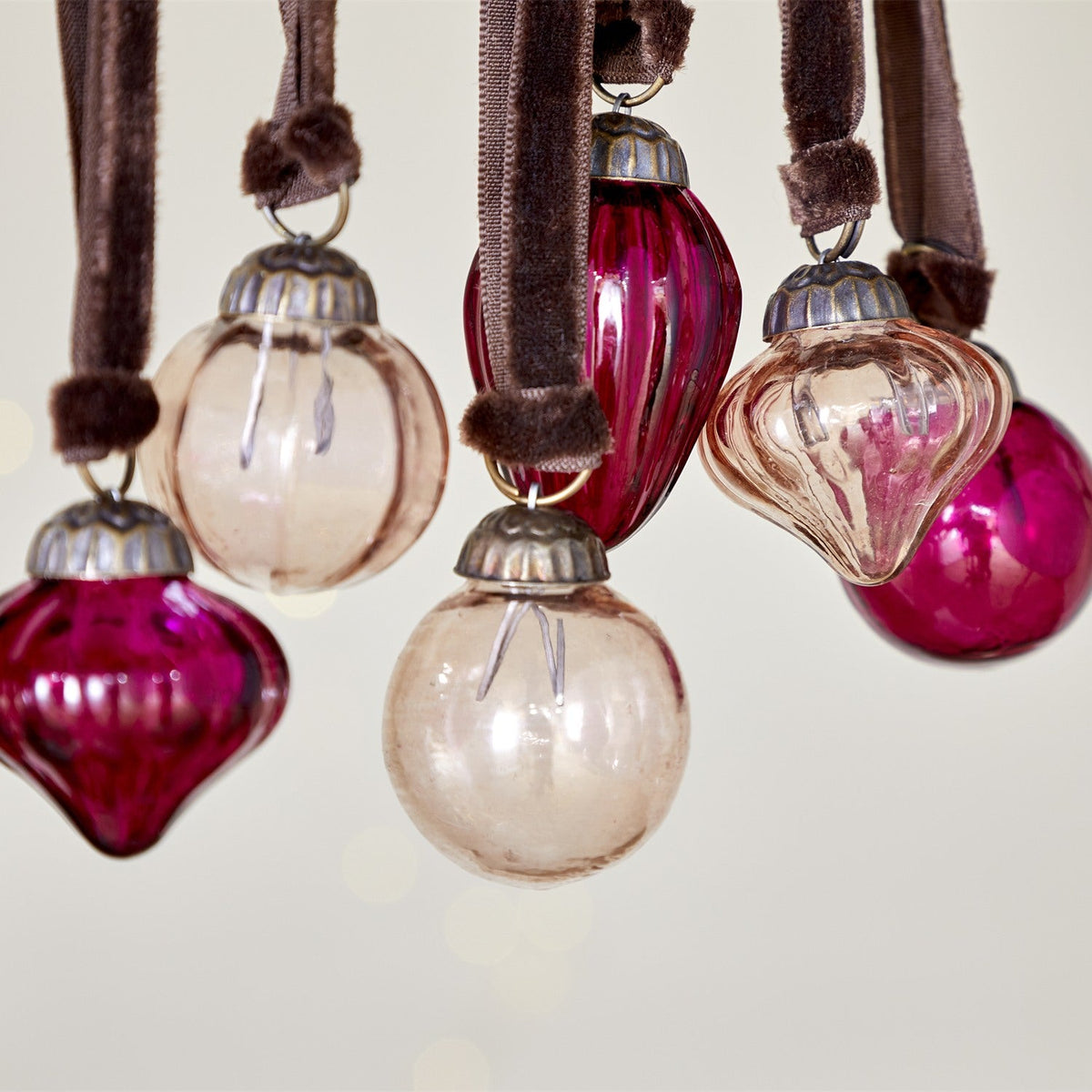 Adisa Glass Baubles in a Jar - Ruby & Copper - Set of 16