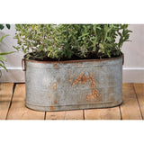 Akasa Small Trough Planter - Zinc