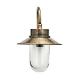 Alwar Swan Neck Outdoor Wall Light - Antique Brass