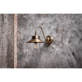 Alwar Swan Neck Outdoor Wall Light - Antique Brass