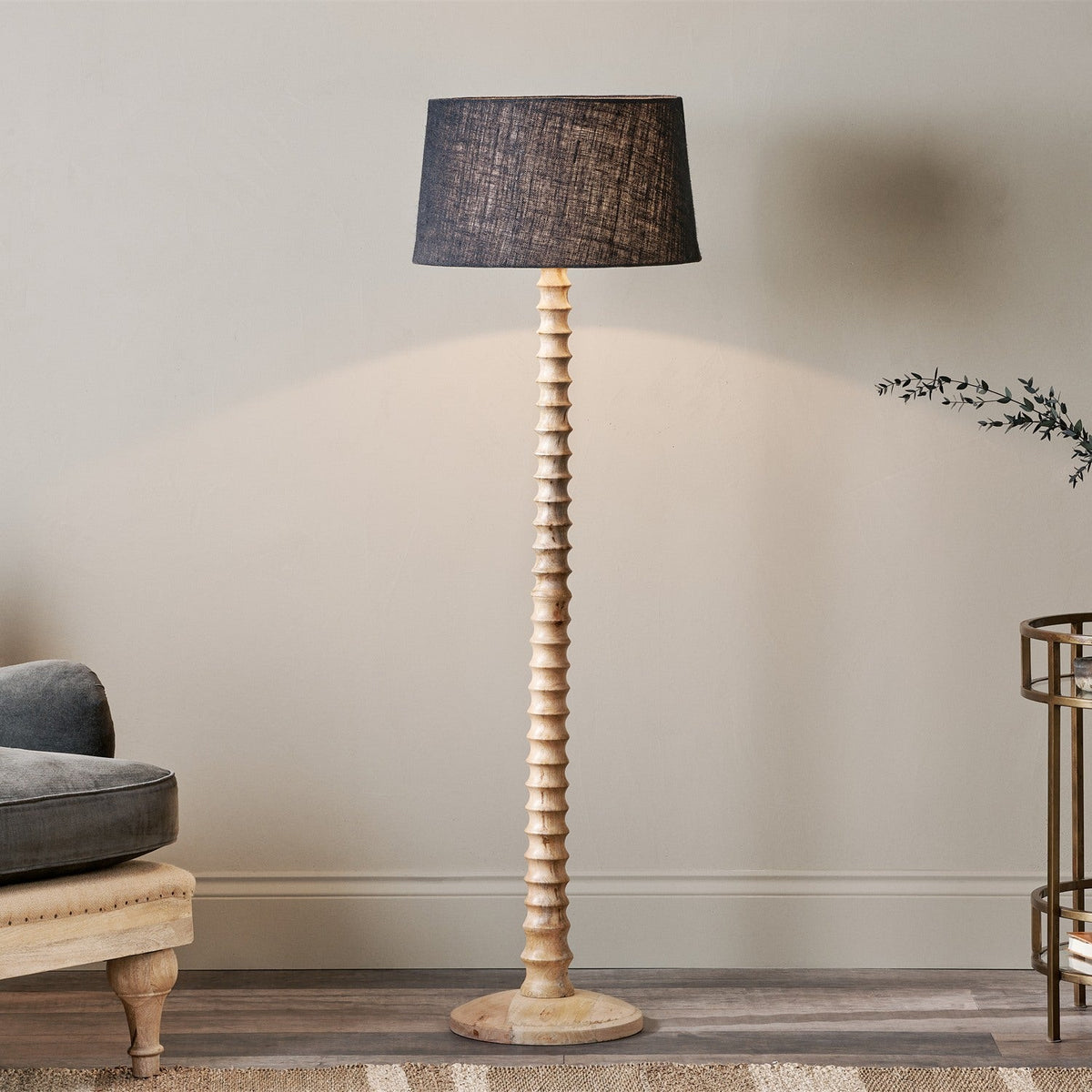 Avisa Mango Wood Floor Lamp Base - Natural