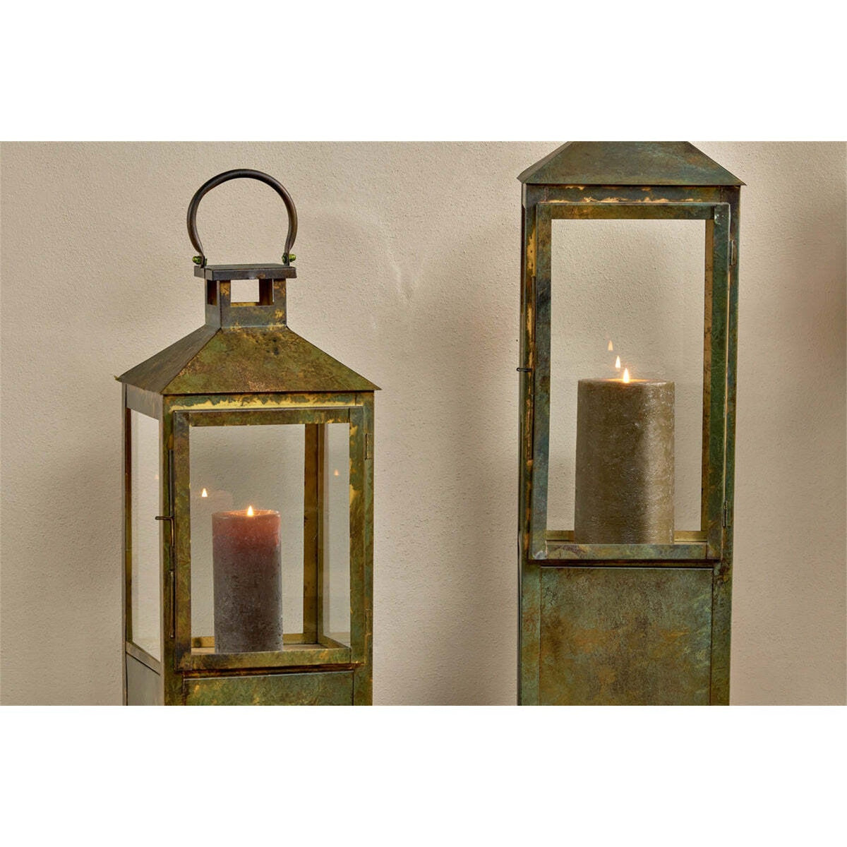 Asharu Large Lantern - Antique Patina