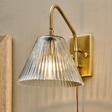 Akoli Glass Wall Lamp - Clear & Antique Brass, styled view 6