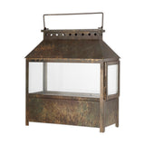 Akoko Small Wide Lantern - Brown Patina