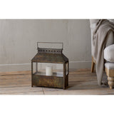 Akoko Small Wide Lantern - Brown Patina