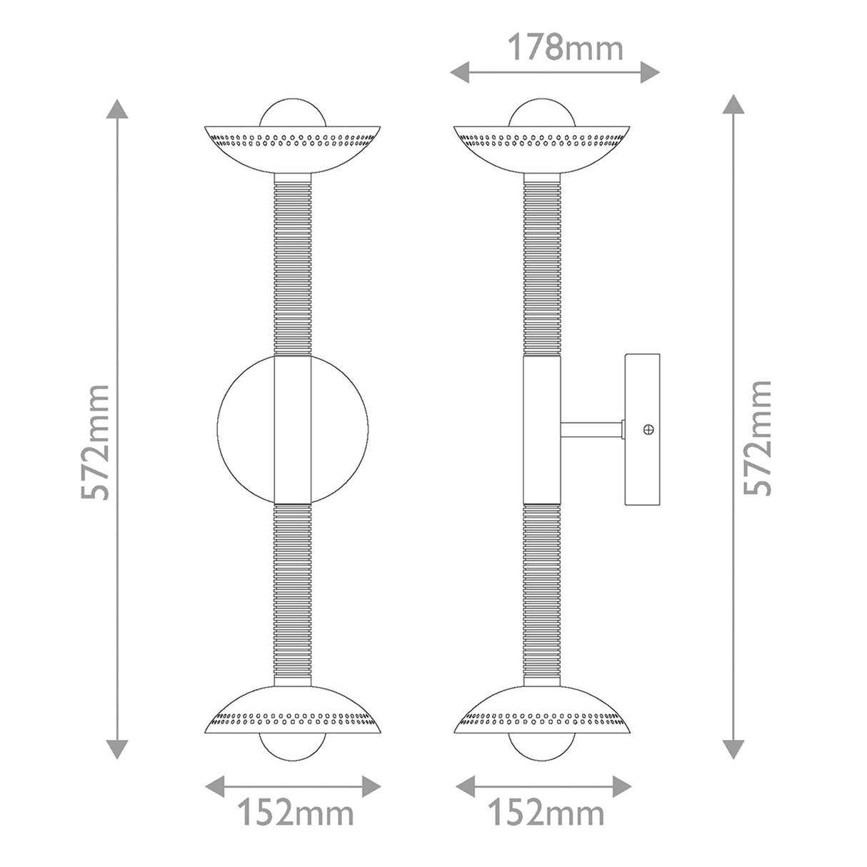 Arden 2 Light Wall Light - Brushed Gold